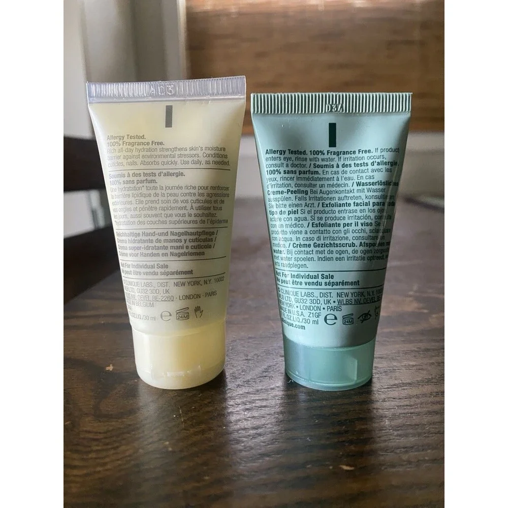 Clinique 7 Day Scrub + Deep Comfort Hand and Cuticle Cream 1oz Travel Size NEW